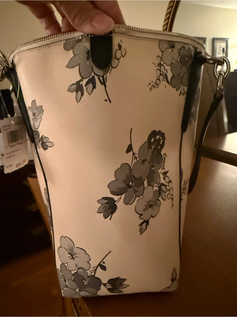 Coach Cream Floral Tote with Fairytale Print